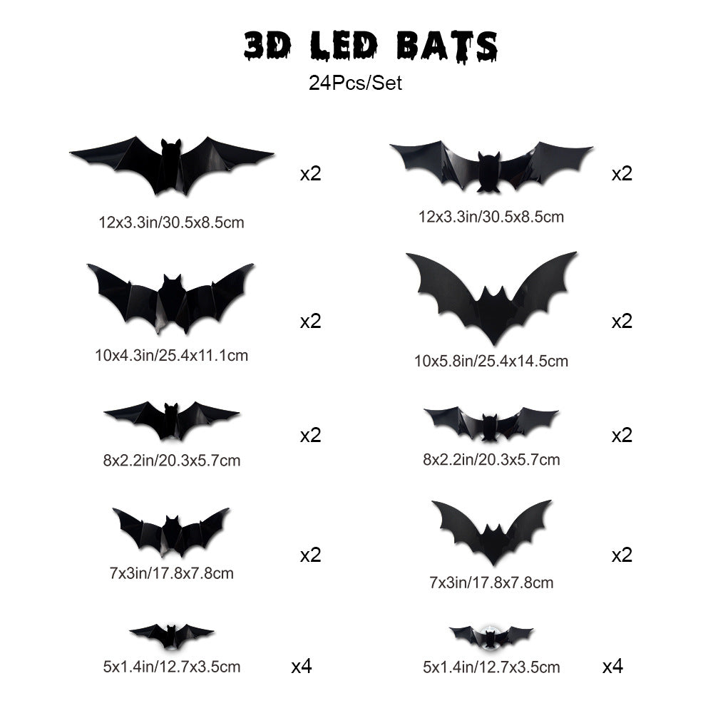Cross-border 3D Halloween LED Night Light Bat Spider Festival Party Garage Decoration