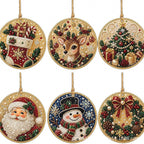 6PCS Christmas Wooden Ornaments