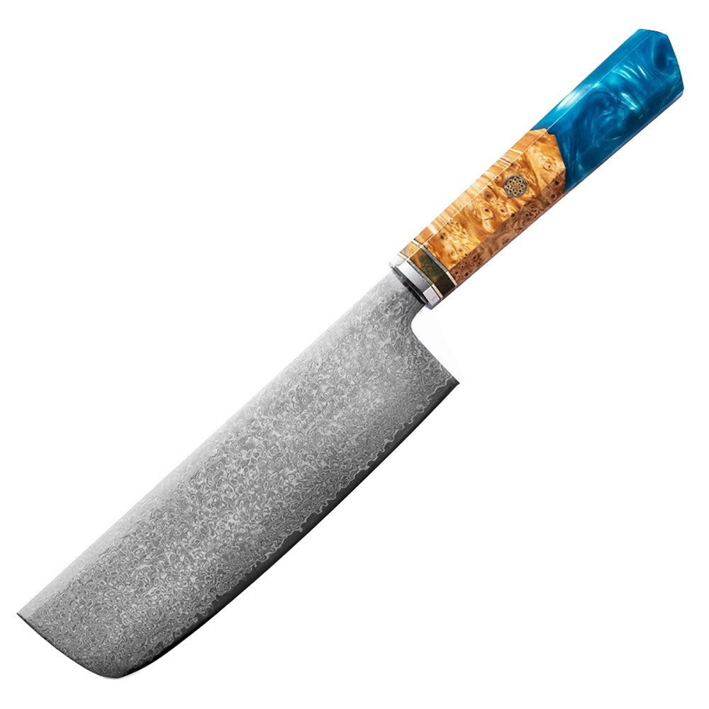 Octagonal resin handle Damascus steel chef's knife set, culinary knife combination set, Japanese chef's knife, slicing knife