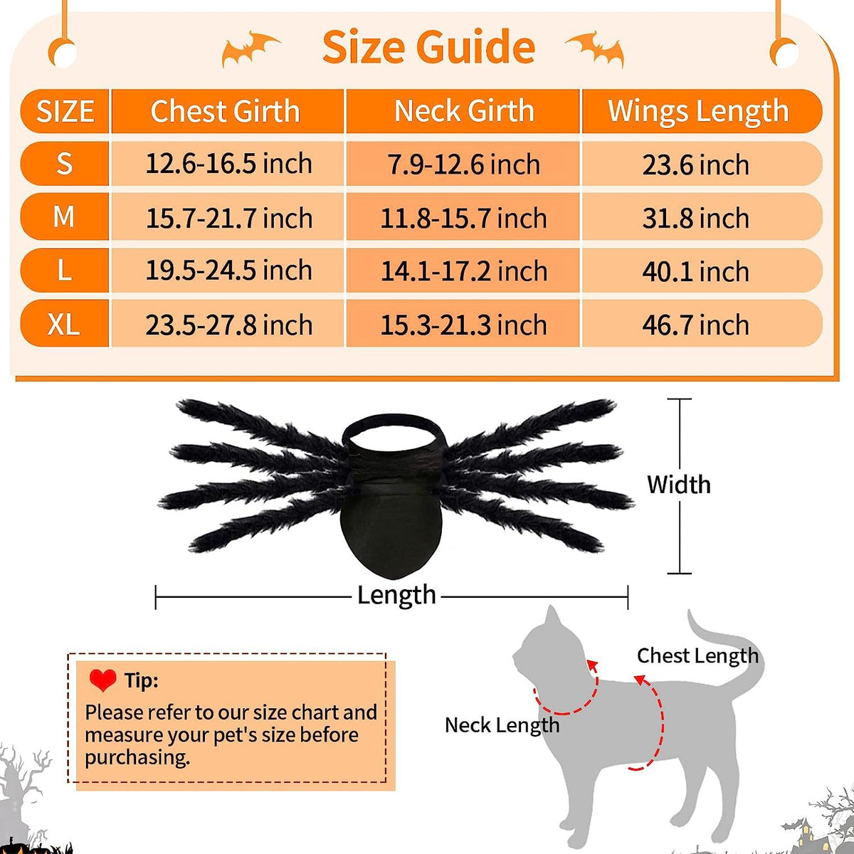 Cross-border Halloween glowing spider pet costume cosplay props cat and dog chest and back prank costumes