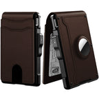 Bi-fold carbon fiber flip wallet, RFID anti-theft, stylish, large-capacity card holder with wallet and card compartment.