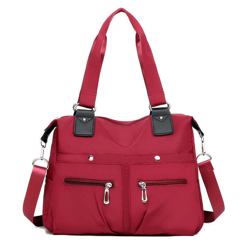 Lightweight casual tote bag, large-capacity commuter shoulder canvas bag, fashionable Oxford cloth large bag, nylon handbag