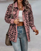 2026 Casual Style Cross-border Women's Clothing Autumn and Winter Fashion Leopard Print Button-down Long-sleeved Jacket
