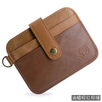 Small round elephant leather driver's license card holder, thin men's wallet/coin purse/short card holder, export style.