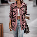 2026 Casual Style Cross-border Women's Clothing Autumn and Winter Fashion Leopard Print Button-down Long-sleeved Jacket