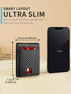 Men's Wallet, 11 Card Slots, Carbon Fiber Texture, Large Capacity, Bi-fold, Credit Card Holder