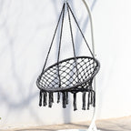 Nordic style tassel hanging chair hand-woven hanging basket cotton rope swing