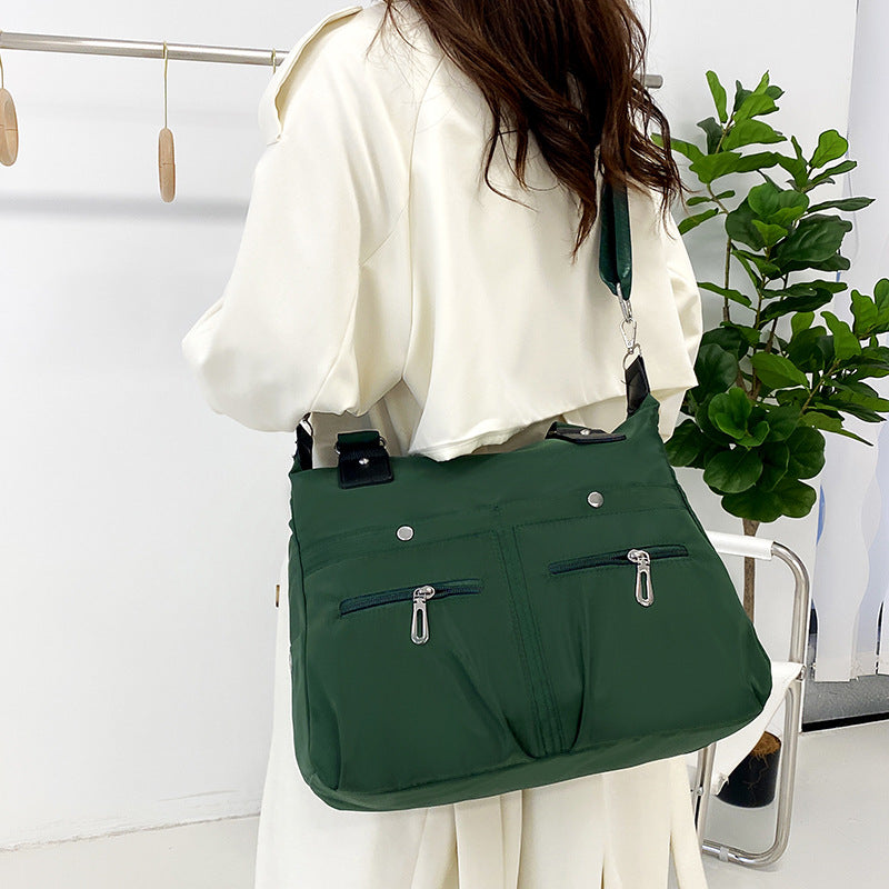 Lightweight casual tote bag, large-capacity commuter shoulder canvas bag, fashionable Oxford cloth large bag, nylon handbag