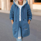 Women's Fleece-Lined Thick Mid-Length Lambswool Sweatshirt, 2026 New Autumn/Winter Style, Embroidered Letter Zipper Jacket