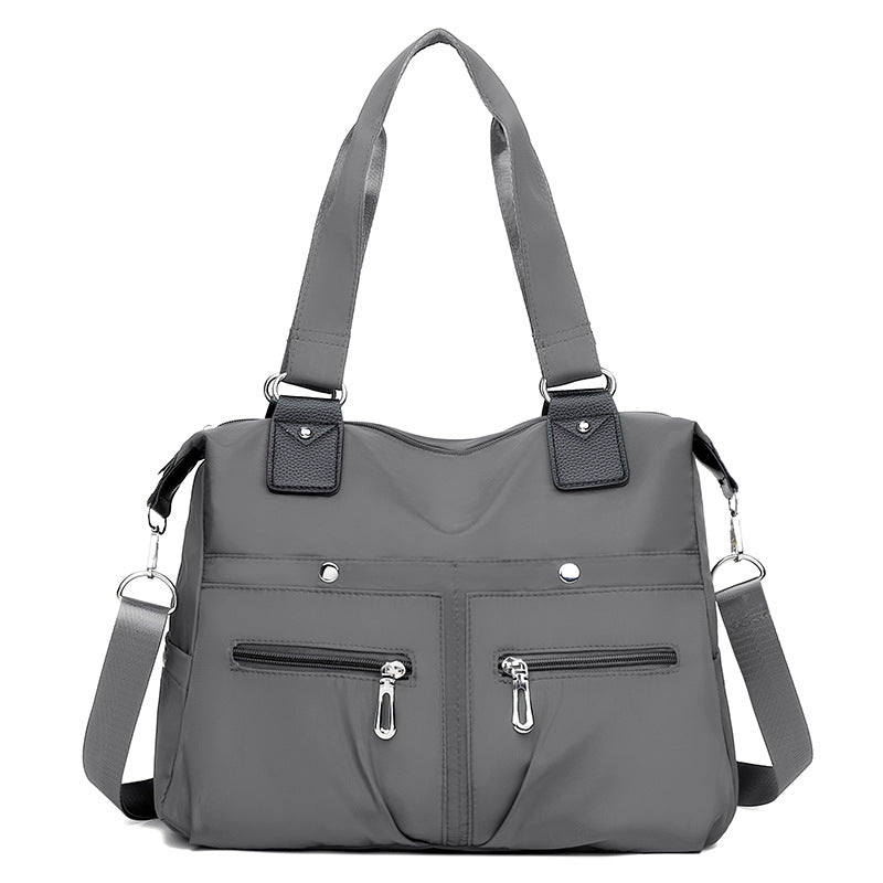 Lightweight casual tote bag, large-capacity commuter shoulder canvas bag, fashionable Oxford cloth large bag, nylon handbag