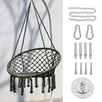 Nordic style tassel hanging chair hand-woven hanging basket cotton rope swing