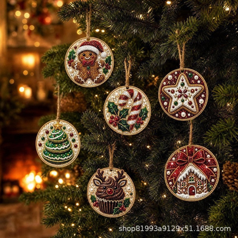 6PCS Christmas Wooden Ornaments