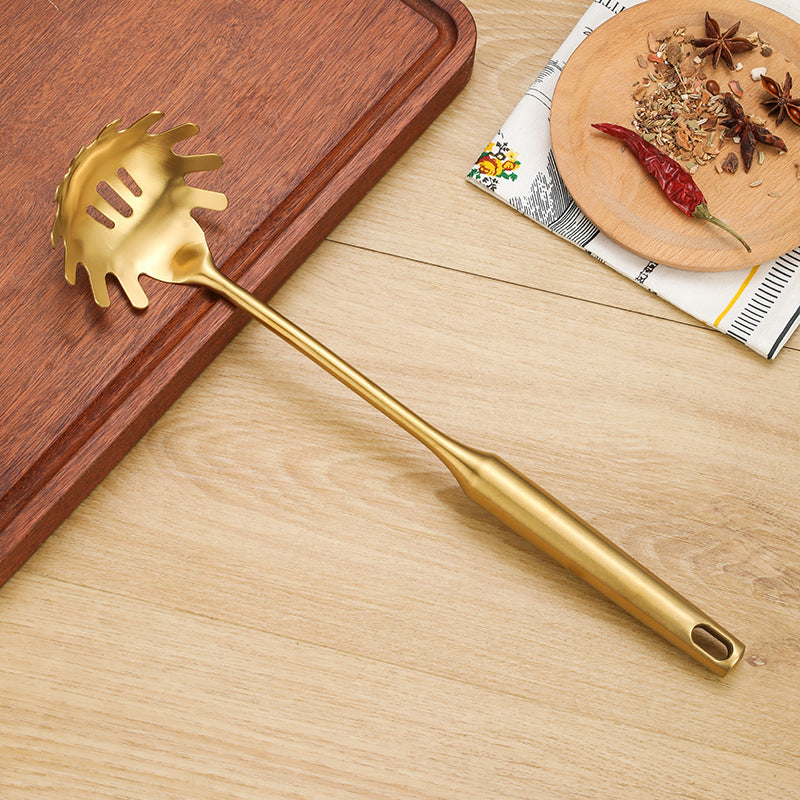 304 Stainless Steel Spatula, Ladle, Kitchen Utensils, Stainless Steel Pot Spatula, Hot Pot Strainer, Kitchen Special, Gold Gift Set