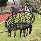 Nordic style tassel hanging chair hand-woven hanging basket cotton rope swing