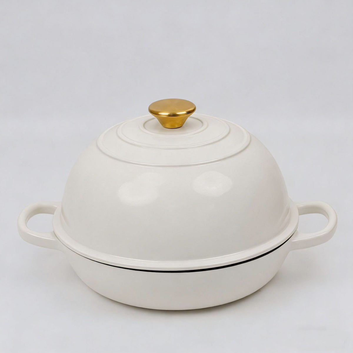 Cast iron enamel black bread pan/baking pan/frying pan, 26cm diameter.