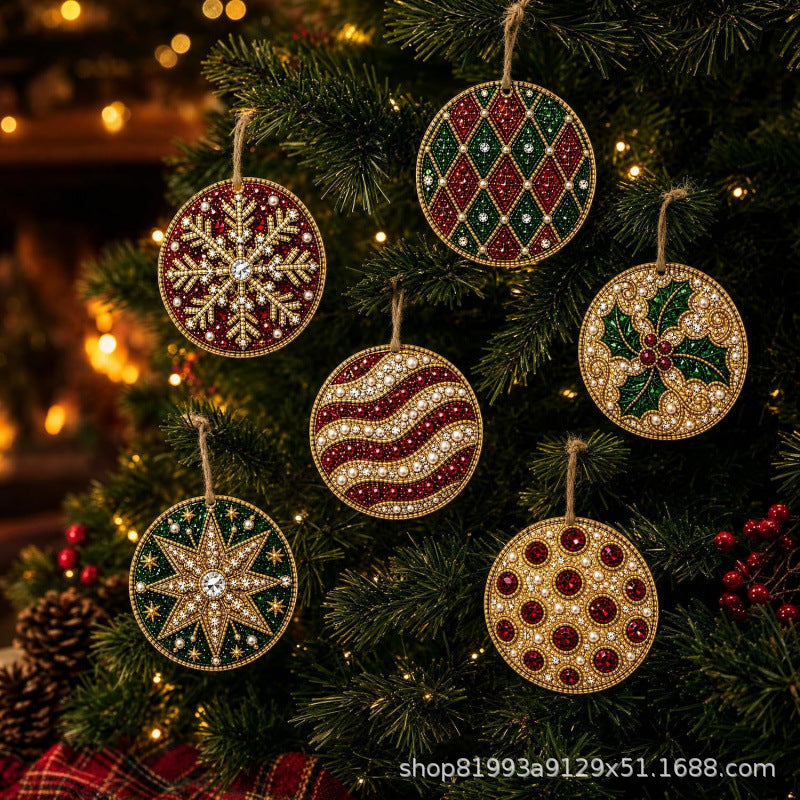 6PCS Christmas Wooden Ornaments