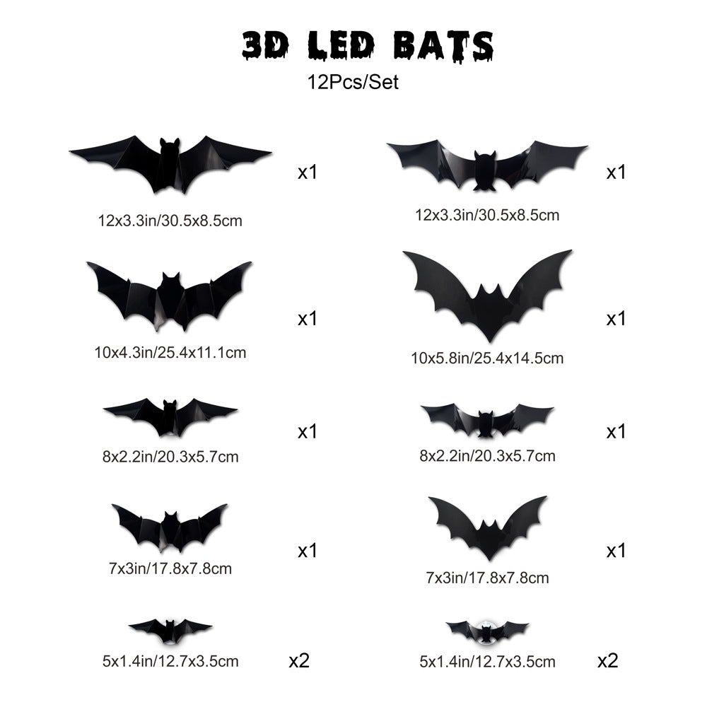 Cross-border 3D Halloween LED Night Light Bat Spider Festival Party Garage Decoration