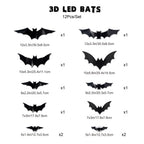 Cross-border 3D Halloween LED Night Light Bat Spider Festival Party Garage Decoration