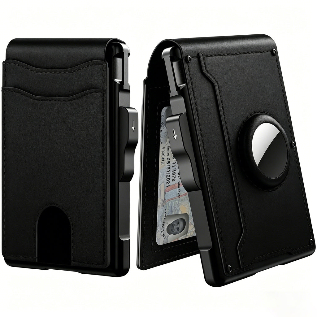Bi-fold carbon fiber flip wallet, RFID anti-theft, stylish, large-capacity card holder with wallet and card compartment.