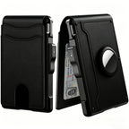 Bi-fold carbon fiber flip wallet, RFID anti-theft, stylish, large-capacity card holder with wallet and card compartment.