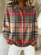 2026 New Women's Shirt, Collared Cardigan, Solid Color Knit 3D Print, Christmas Autumn/Winter