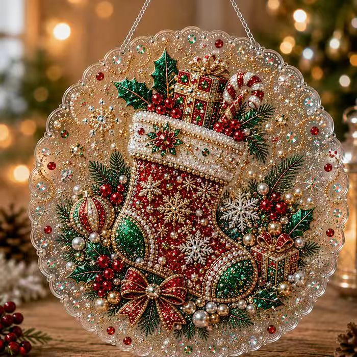 New 5D diamond painting pendant, Christmas holiday ornament, diamond painting pendant