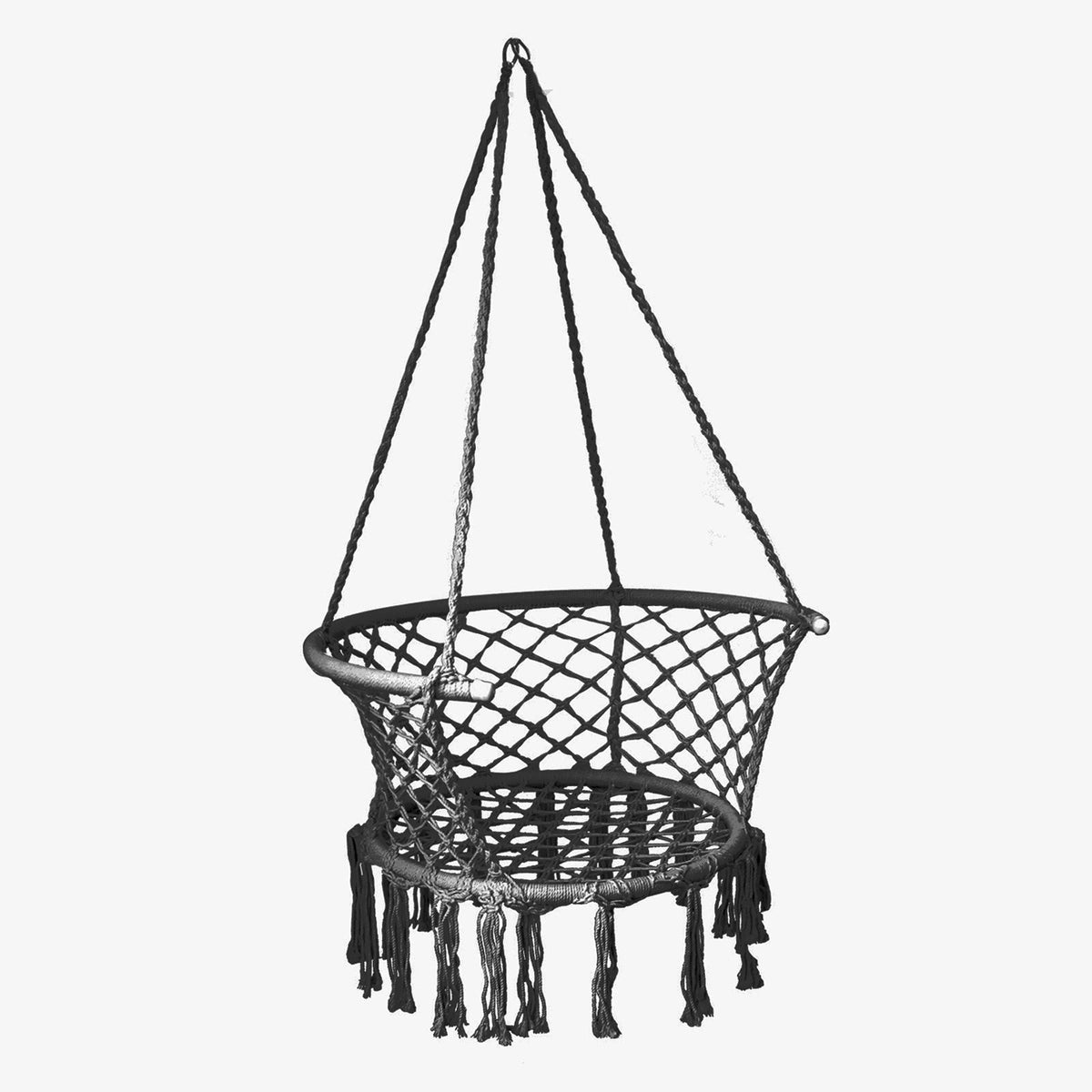 Nordic style tassel hanging chair hand-woven hanging basket cotton rope swing