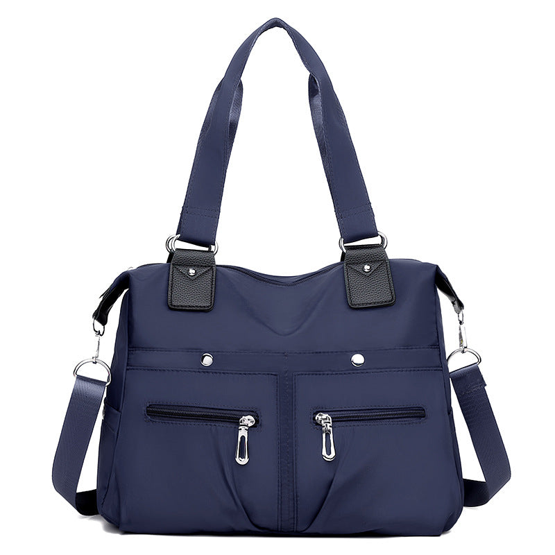 Lightweight casual tote bag, large-capacity commuter shoulder canvas bag, fashionable Oxford cloth large bag, nylon handbag