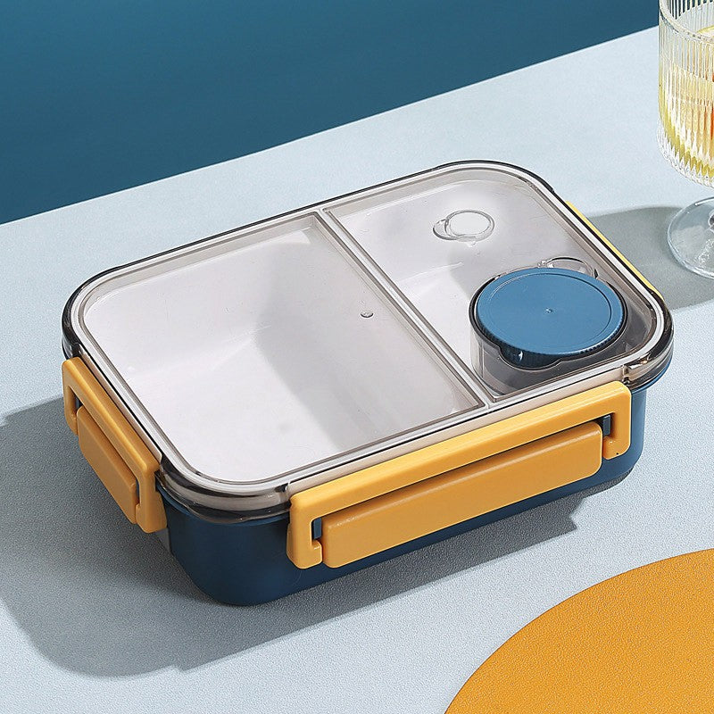 High-quality stainless steel divided lunch box, stylish plastic lunch box for students, salad box, microwaveable bento box for office workers.