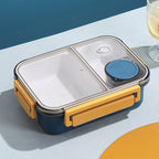 High-quality stainless steel divided lunch box, stylish plastic lunch box for students, salad box, microwaveable bento box for office workers.