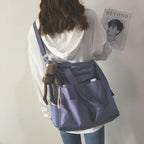 Waterproof bag large-capacity canvas bag Harajuku Japanese one-shoulder large bag college style