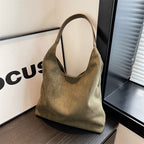 Casual commuter large capacity women's bag 2026 new autumn and winter suede tote bag niche versatile shoulder bag