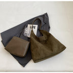 Casual commuter large capacity women's bag 2026 new autumn and winter suede tote bag niche versatile shoulder bag