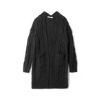 Women's Cross-Border Trade Sweater Coat 2026 Autumn/Winter New Korean Style Loose Cable Knit Solid Color Mid-Length Knit Cardigan