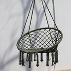 Nordic style tassel hanging chair hand-woven hanging basket cotton rope swing