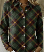 2026 New Women's Shirt, Collared Cardigan, Solid Color Knit 3D Print, Christmas Autumn/Winter