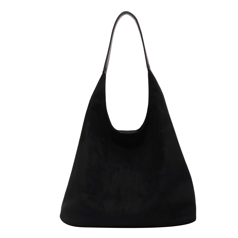 Casual commuter large capacity women's bag 2026 new autumn and winter suede tote bag niche versatile shoulder bag