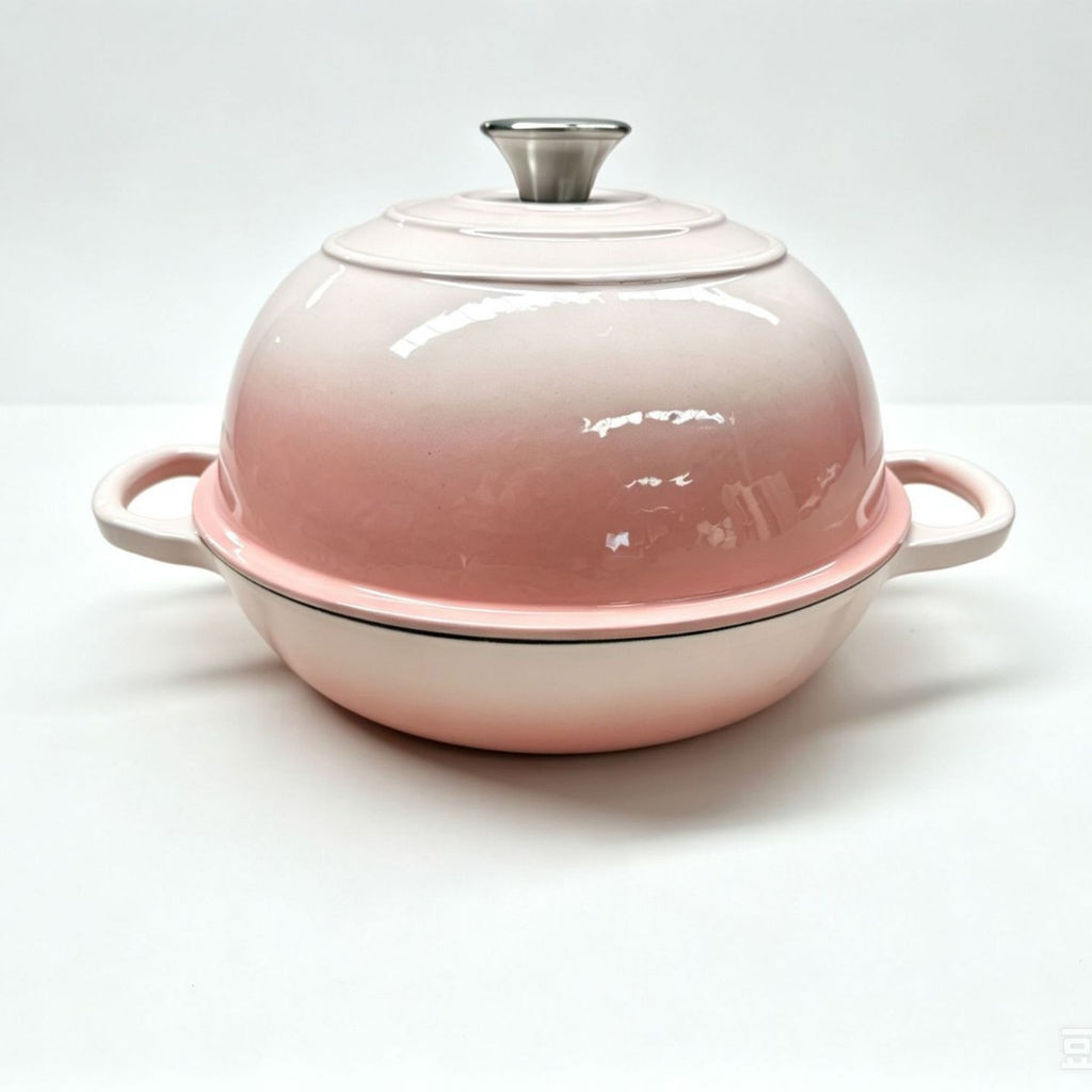 Cast iron enamel black bread pan/baking pan/frying pan, 26cm diameter.
