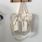 Waterproof bag large-capacity canvas bag Harajuku Japanese one-shoulder large bag college style