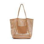 Large capacity women's beach bag, hollow mesh beach bag, outdoor travel storage bag, tote bag