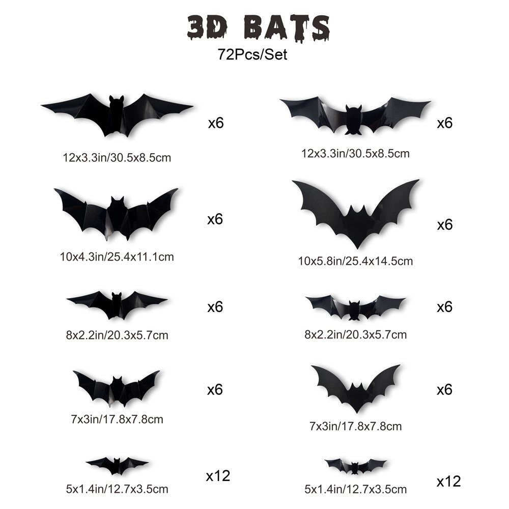 Cross-border 3D Halloween LED Night Light Bat Spider Festival Party Garage Decoration