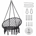 Nordic style tassel hanging chair hand-woven hanging basket cotton rope swing