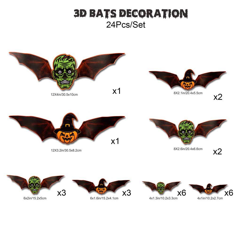 Cross-border 3D Halloween LED Night Light Bat Spider Festival Party Garage Decoration