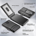 Bi-fold carbon fiber flip wallet, RFID anti-theft, stylish, large-capacity card holder with wallet and card compartment.