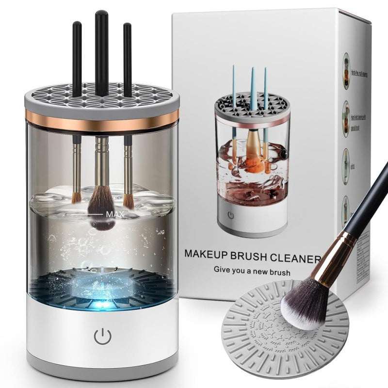 Automatic makeup brush cleaner