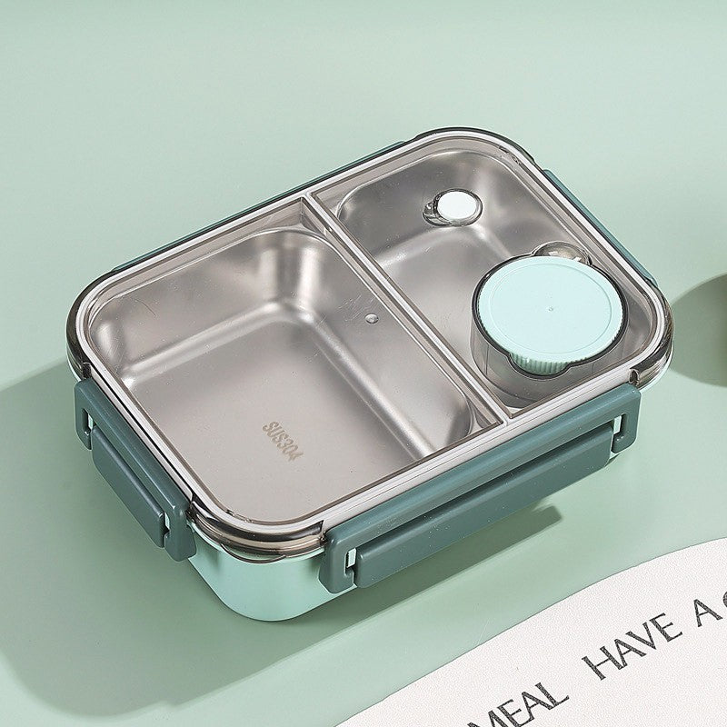 High-quality stainless steel divided lunch box, stylish plastic lunch box for students, salad box, microwaveable bento box for office workers.