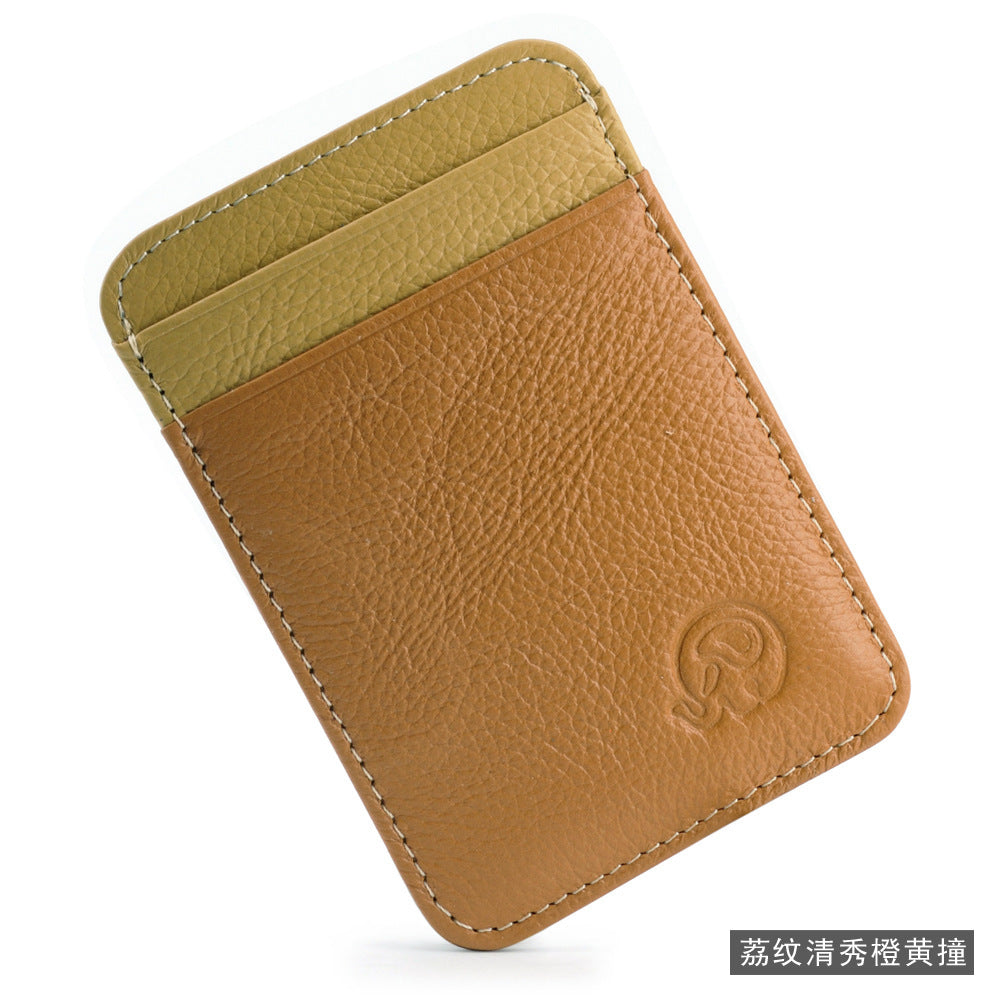 Small round elephant business card holder, card holder, foreign trade bank card holder, top-grain cowhide leather bag, 5-card holder, exquisitely supplied.