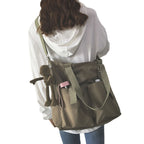 Waterproof bag large-capacity canvas bag Harajuku Japanese one-shoulder large bag college style