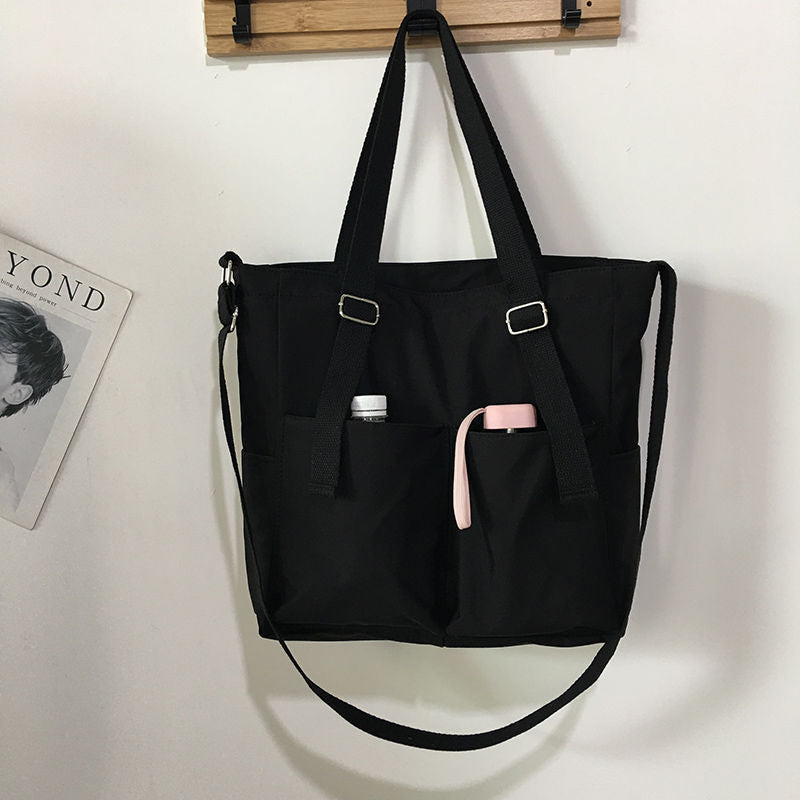 Waterproof bag large-capacity canvas bag Harajuku Japanese one-shoulder large bag college style