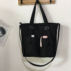 Waterproof bag large-capacity canvas bag Harajuku Japanese one-shoulder large bag college style